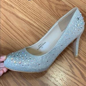 Silver Heels with Bling